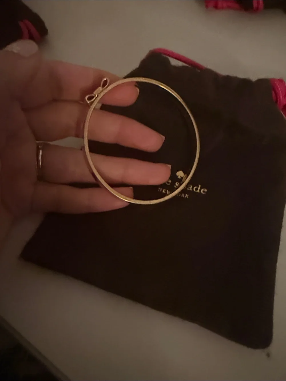 kate spade Gold Bow Bangle Bracelet with Signature Bow Accent